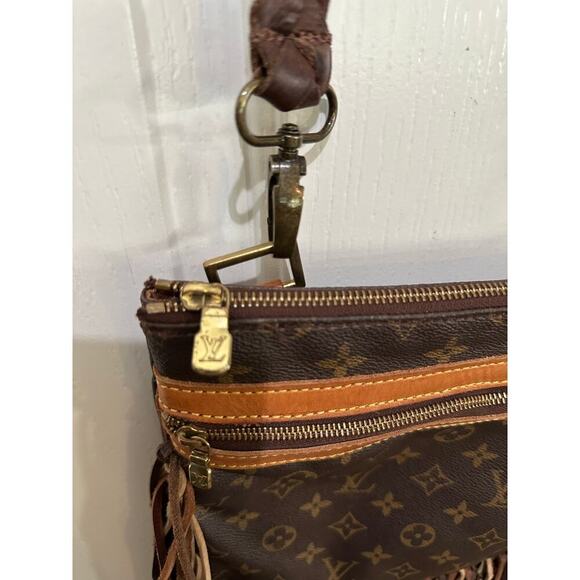 Vintage Boho Louis Vuitton Women's Brown Braided Leather Pochette Bosphore Bag - Picture 16 of 16
